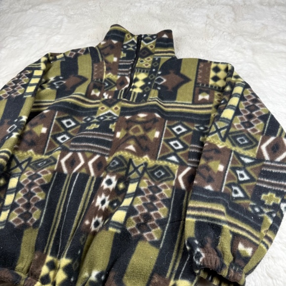 Oceanic Classic Made in Canada Vintage Quarter Zip Fleece Aztec One Size - Picture 2 of 7